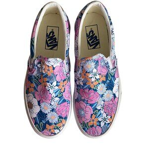 Vans Classic Retro Floral Print Slip On Shoes SZ 7
